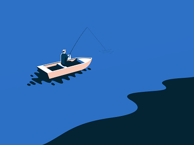 Fisherman branding brazil co color editorial illustration shapes são paulo vector
