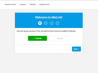 MixLink New User Setup Wizard angularjs firebase mixlink nodejs ui wizard