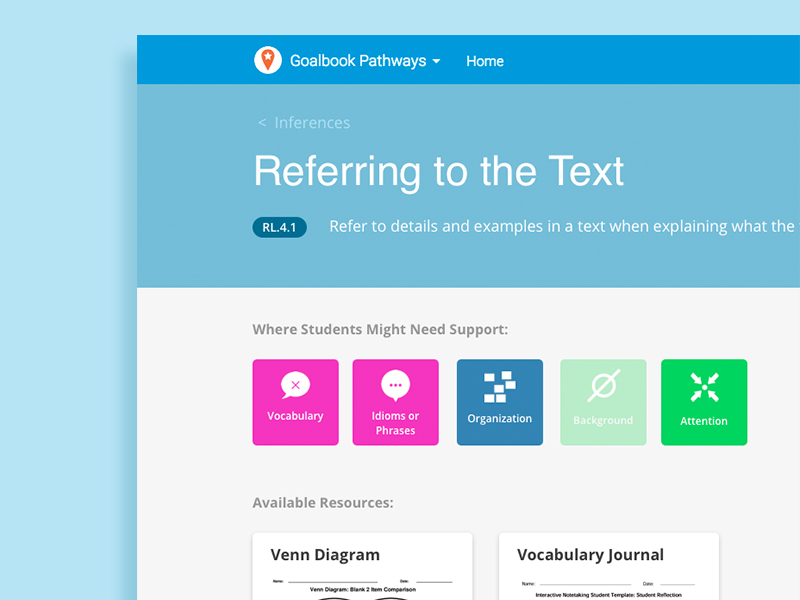 Goalbook Pathways Concept by Steve Saul on Dribbble