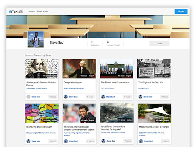 New Profile Page edtech education education technology mixlink responsive ui