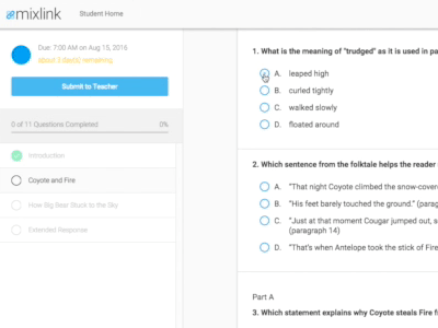 Student Progress Marker edtech education education technology mixlink responsive ui