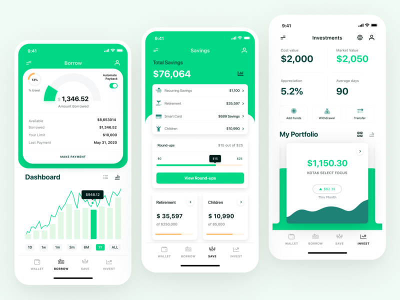 7Eleven Bank App Showcase analytics app app design banking app green investing app loan app mobile app wallet app