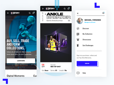 NBA Top Shots - Mobile Concept 1 basketball mobile app mobile design mobile ui nba nba top shot sports sports app