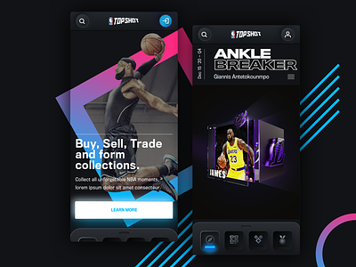 NBA Top Shots Mobile Concept 2 basketball mobile mobile app mobile app design mobile design mobile ui nba neomorphism sports sports app sports design