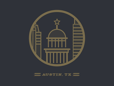 Austin City Icon austin black city gold icon texas tx