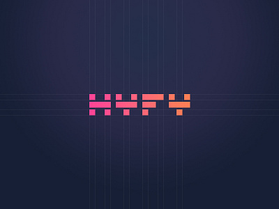 Hyfy Logo 80s blue dark gradient hyfy logo orange pink pixel purple