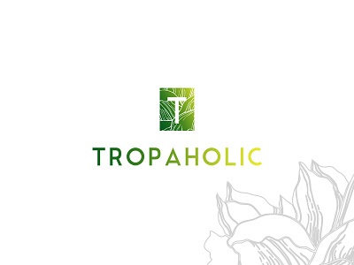 Tropaholic Logo flower gradient green hawaiian tropical yellow