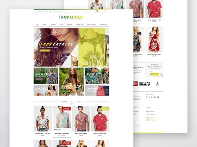 Tropaholic Website clothing gradient green hawaiian tropical website yellow