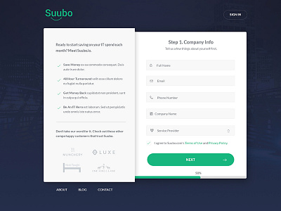 Suubo Multi-step Sign Up