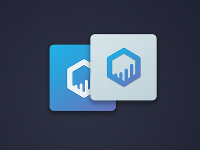 DataCubes Icon Concept blue box chart cube gradient graph icon purple white