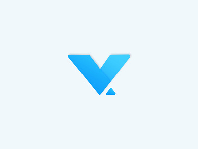 V Icon Concept blue google icon logo material v