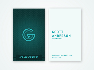 Great Green Fees Business Card business card g golf green logo radial gradient