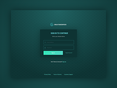 GreatGreenFees - Sign In app dark golf gradient login sign in web