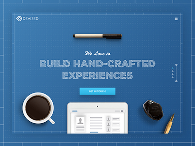 Devised Website Hero Concept agency blue blueprint consulting gradient realism slider website