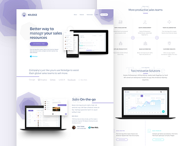 Noledge Website Concept device minimalistic noledge purple simple software white windows