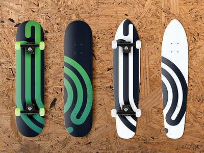 Brightscout Skateboards b black brightscout gradient green icon log skateboards white