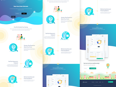 Solaranalyzer - Home blue gradients green illustrations solar website