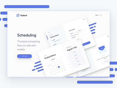 Cubert Hero Website Concept app calendar cubert hero platform product schedule website