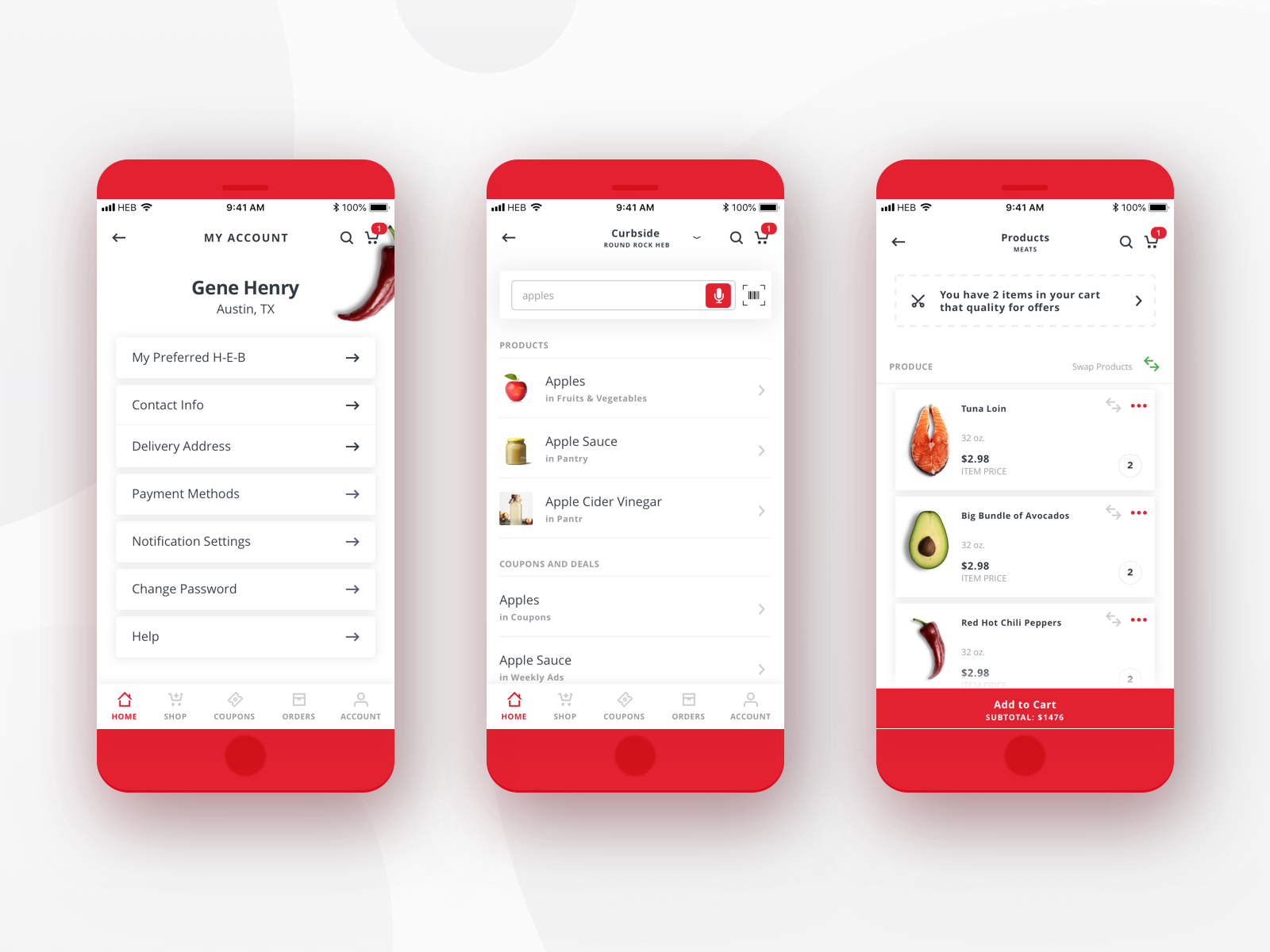 H-E-B Delivery Mobile App - Random Screens By Charles Haggas On Dribbble