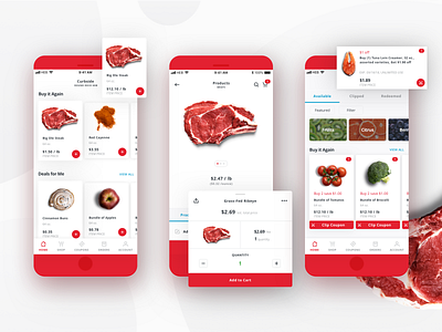 H-E-B Delivery Mobile App - Shopping app delivery app design food food app grocery grocery app mobile mobile app mobile app design red ui design ui ux design