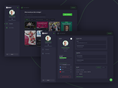 Gipper - Dashboard & Profile dark dark app dark dashboard dashboard dashboard design dashboard ui profile