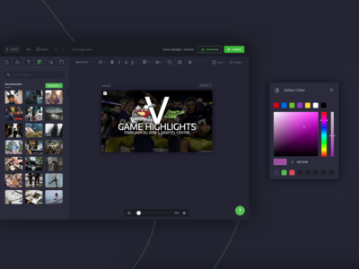Gipper - Background Editor color picker content editor dark dark app dashboard dashboard ui green ui web web app