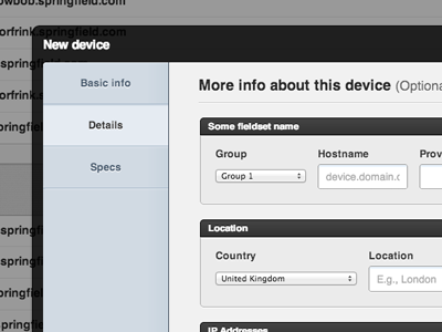 Modal top form modal server density