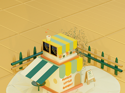 Mama's Little Bakery 3d 3d illustration blender 3d branding design graphic design illustration