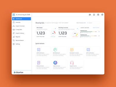 E-Inv + EWB | Dashboard Design