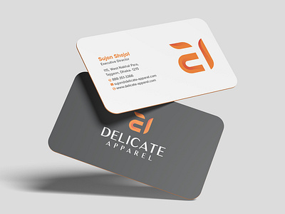 Delicate Apparel Business Card apparel logo brand identity brand logo branding business card buying house logo design garments buying house logo garments logo graphic design illustration logo logo business card luxury business card trendy design typography vector visiting card