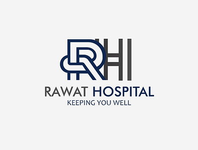 RH monogram for Rawat Hospital design graphic design logo vector