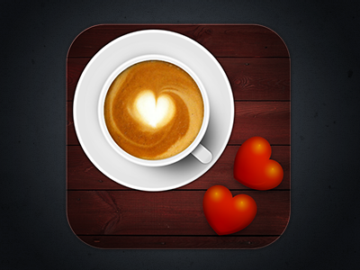 Dating App Icon cafe date heart icon ios iphone wood