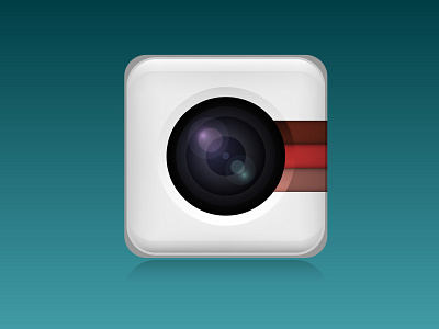 Camera icon App 3d effect graphic design
