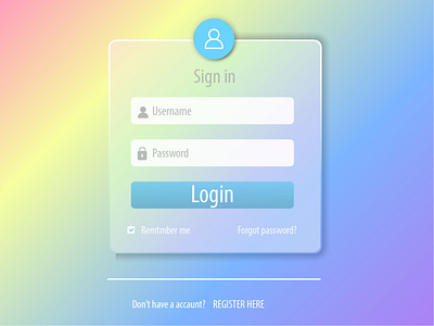 Modern Login form page. Website UI