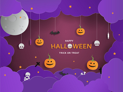 Happy Halloween banner or party invitation.