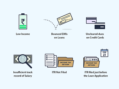 Icon Set 1 - Home Loan Application Getting Rejected graphic design icongraphy icons illustration