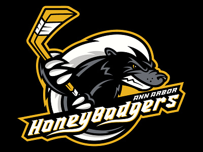 Honey Badger Hockey Logo hockey honey badger logo sports