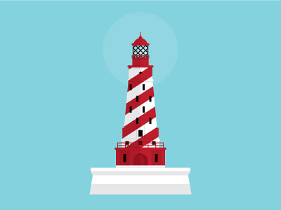 White Shoal Lighthouse illustration lighthouse michigan