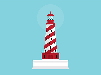 White Shoal Lighthouse illustration lighthouse michigan