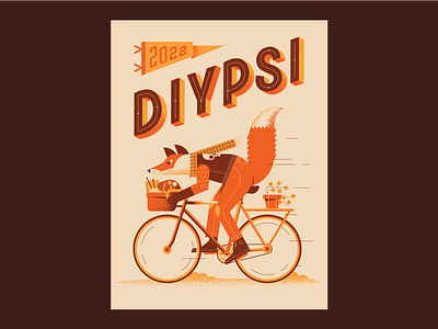 DIYpsi Poster autumn bike craft fall fox poster