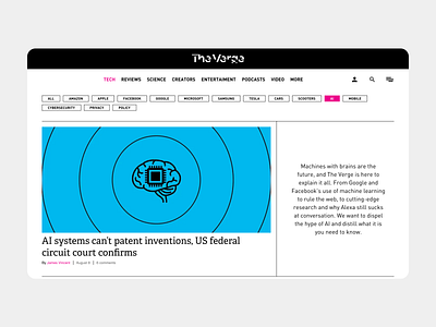 News page screen ai artificial intelligence magazine news news website product design technology ui uiux ux website