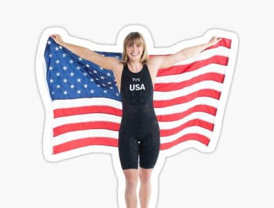 Katie Ledecky Stickers Sticker design graphic design logo m4 m4hv mask motion graphics mug redbubble stickers t shirt