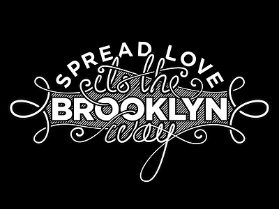 Spread Love biggie black and white brooklyn hand lettering illustrator lettering love lyrics script type typography vector