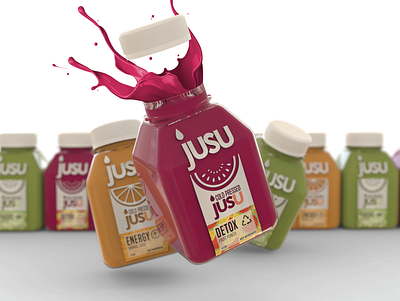 Juice Brand - 3d Model / Product Development 3d modeling brand development branding design illustration logo packaging design product development