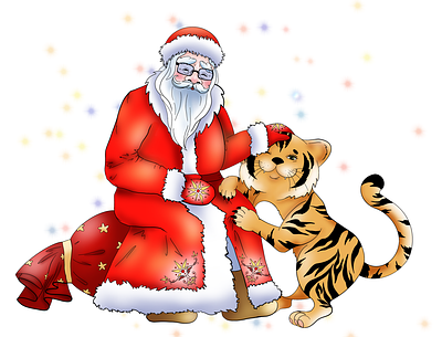 new year illustration design illustration открытка персонаж тигр