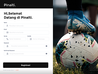 Pinalti Login Page