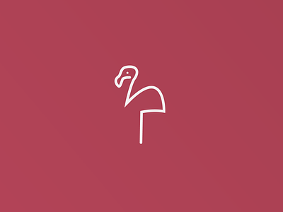 One-line Logo Design - Flamingo