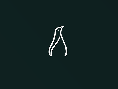 One-line Logo Design - Penguin animal animals circle color design flat grid illustration logo logo animal mark