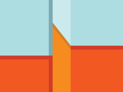 Geometric Graphic blue graphic orange pattern red wall