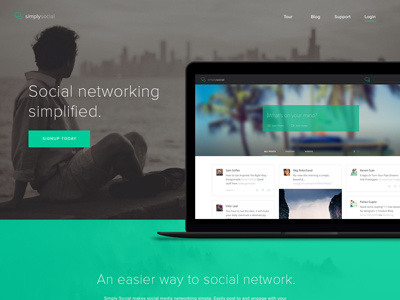 Simply Social Homepage Design course homepage invision skillshare social